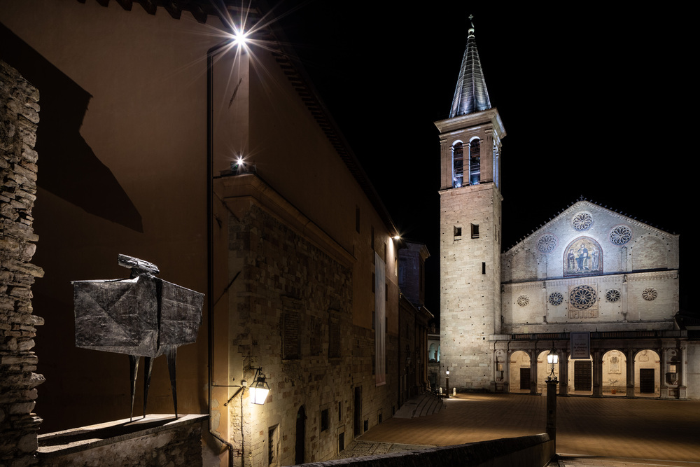 Piazza Duomo Spoleto nuova illuminazione studio I-DEA